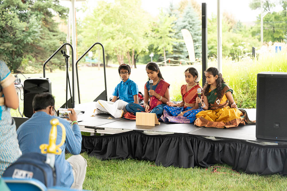 Children performing on the festival stage